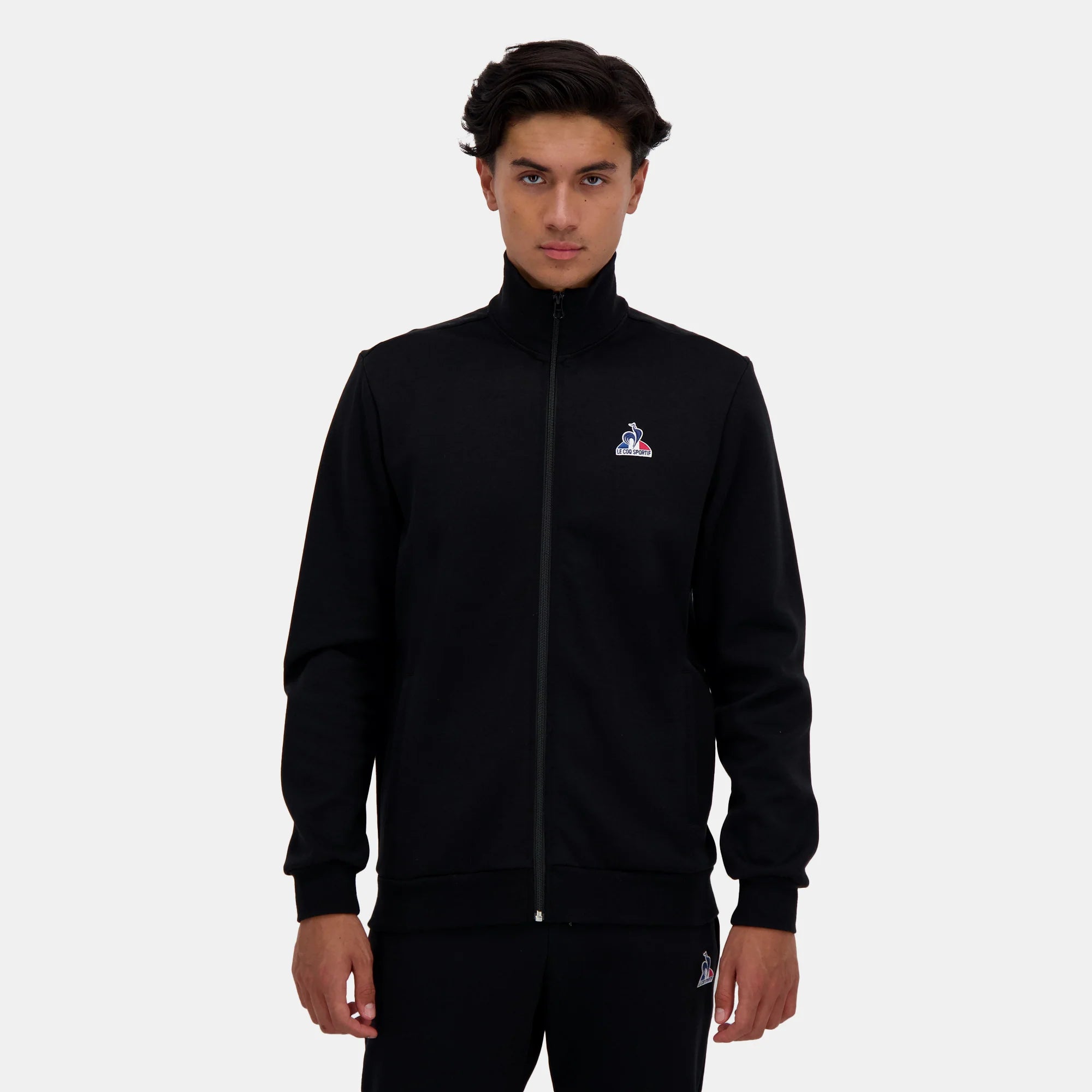 Le Coq Sportif Felpa Uomo Nera con Zip – Essential Full Zip Sweatshirt