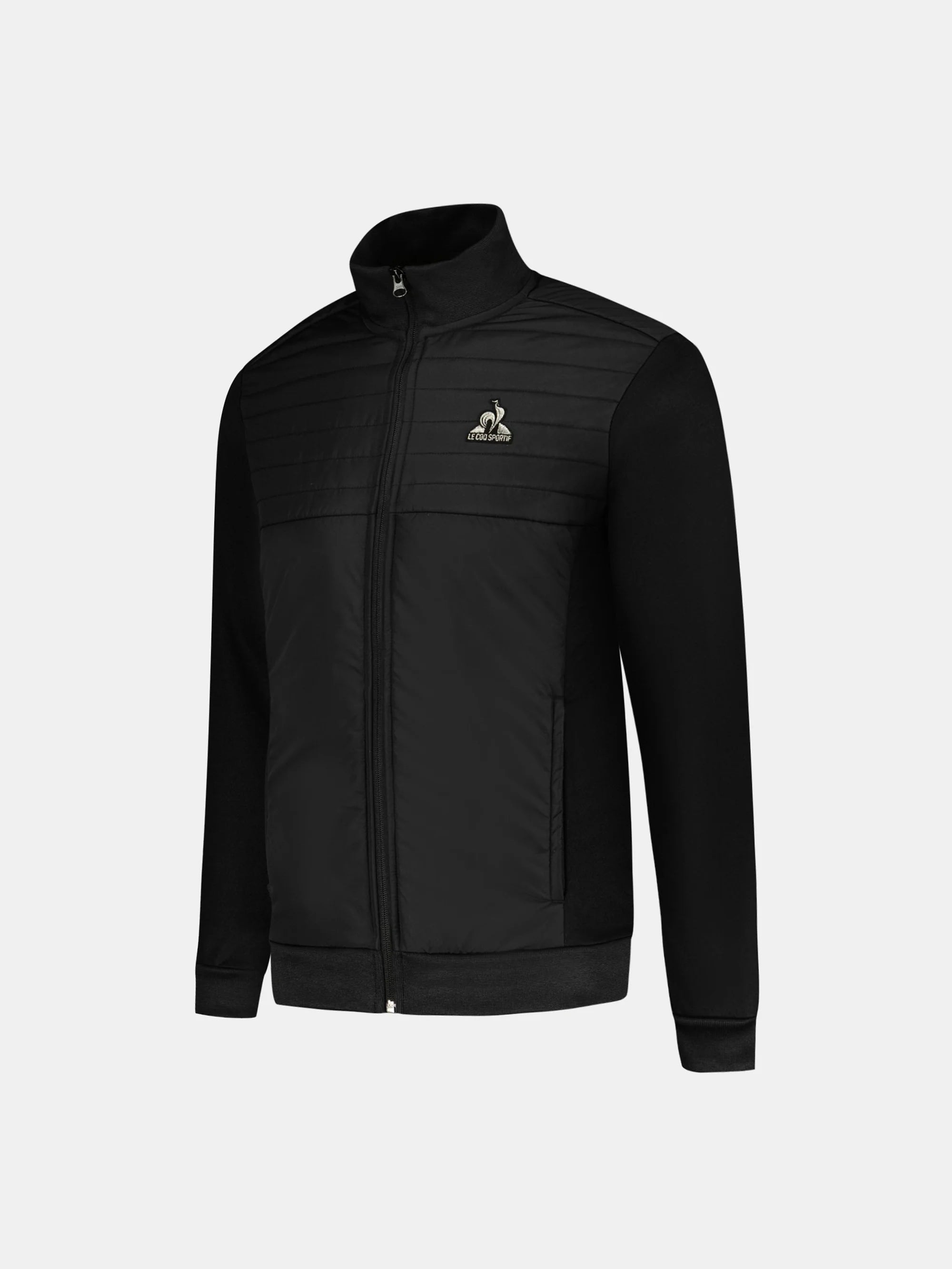 Le Coq Sportif Felpa Uomo Nera con Zip – Hybrid Full Zip Jacket