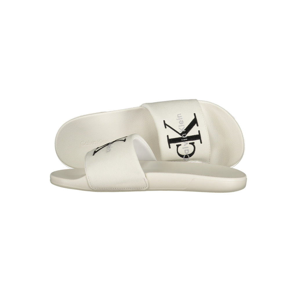 Calvin Klein Ciabatte Uomo Bianche – Monogram Slide