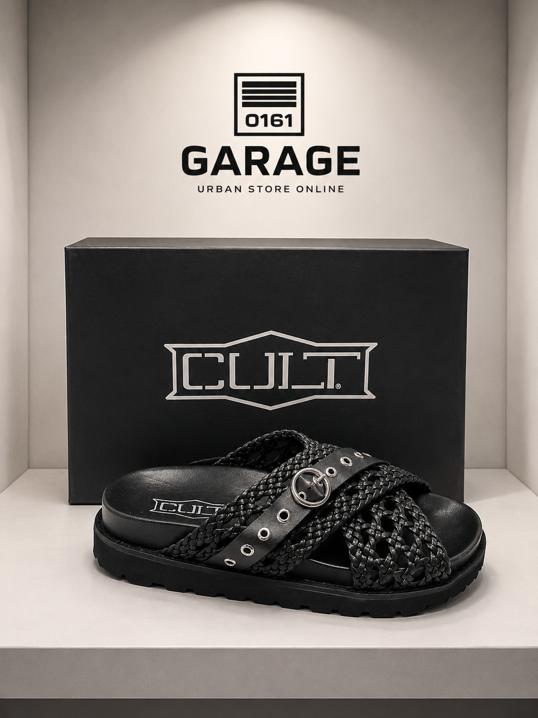 Sandalo Intrecciato Cult Nero – Slider Donna Urban Style