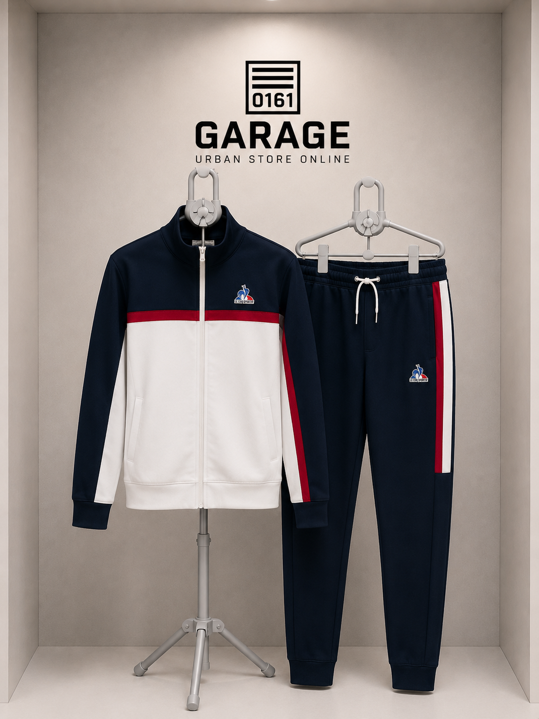 Tuta Le Coq Sportif Tricolore – Tracksuit Uomo Blu, Bianco e Rosso