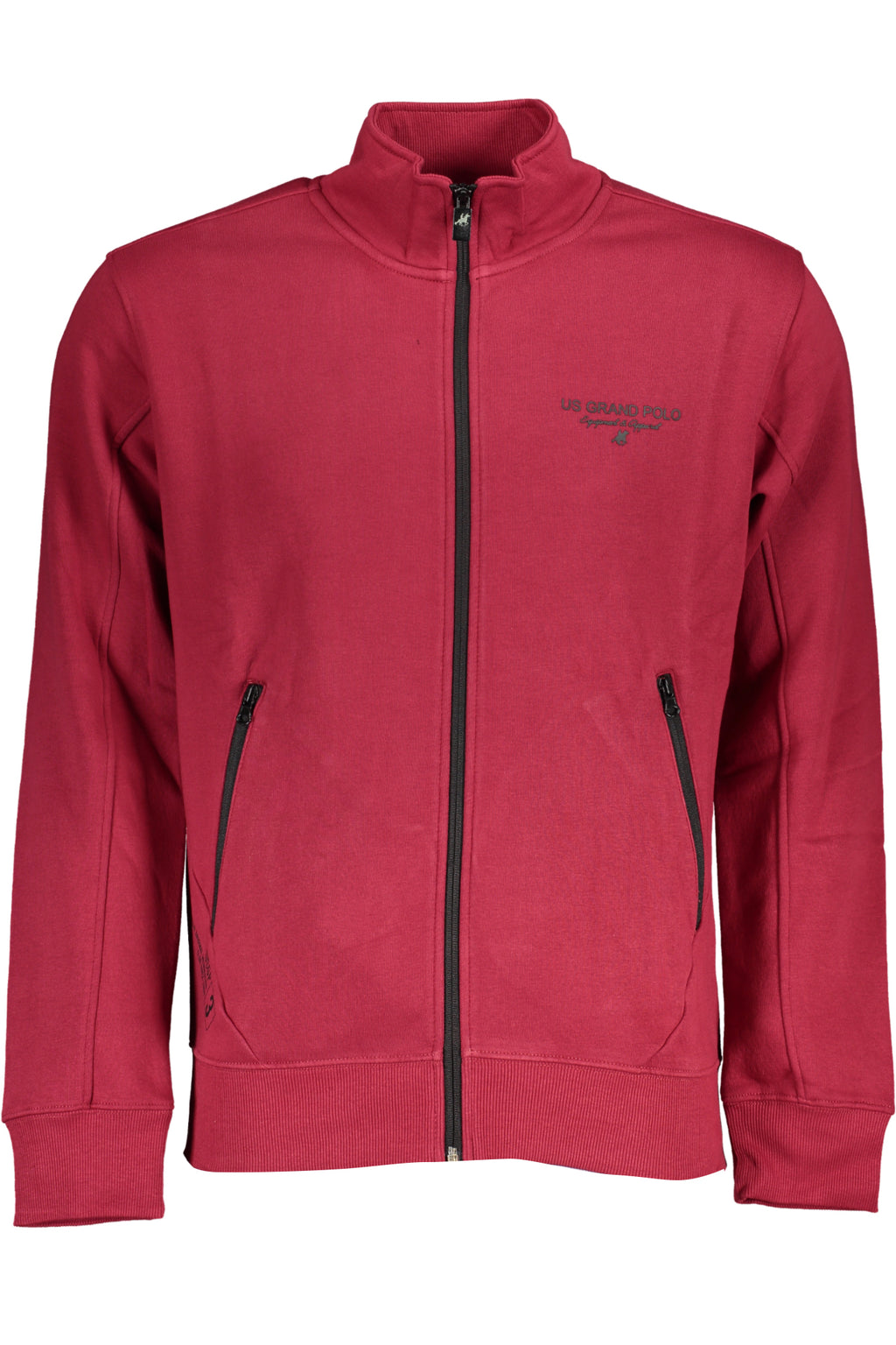 U.S. GRAND Felpa Con Zip Uomo Rosso
