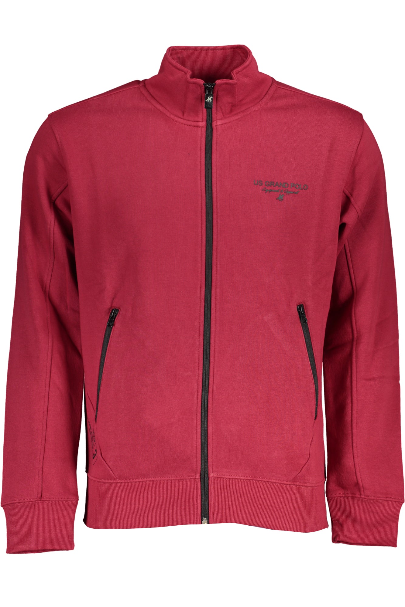 U.S. GRAND Felpa Con Zip Uomo Rosso